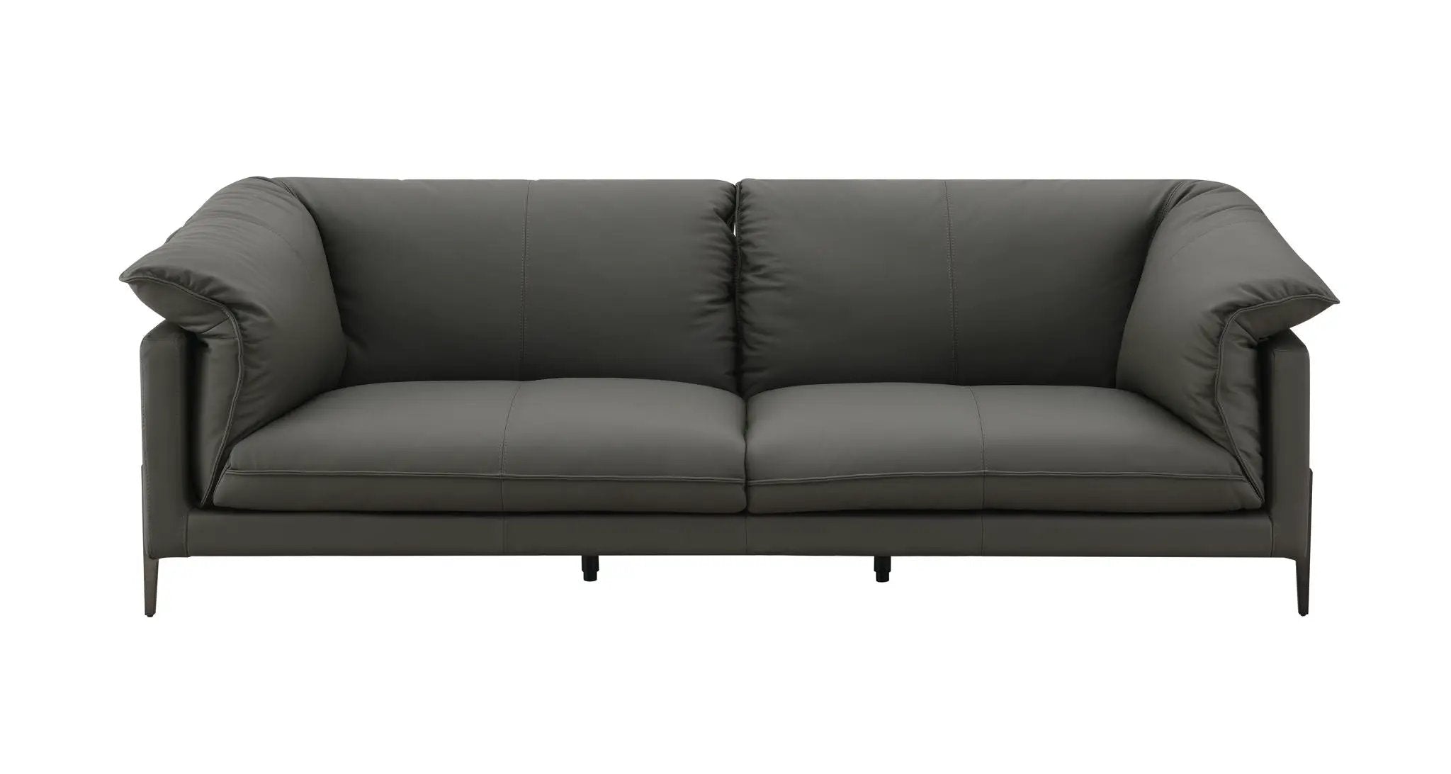 Tadi - Top Grain Leather Loveseat - Black by HouseOfZazla