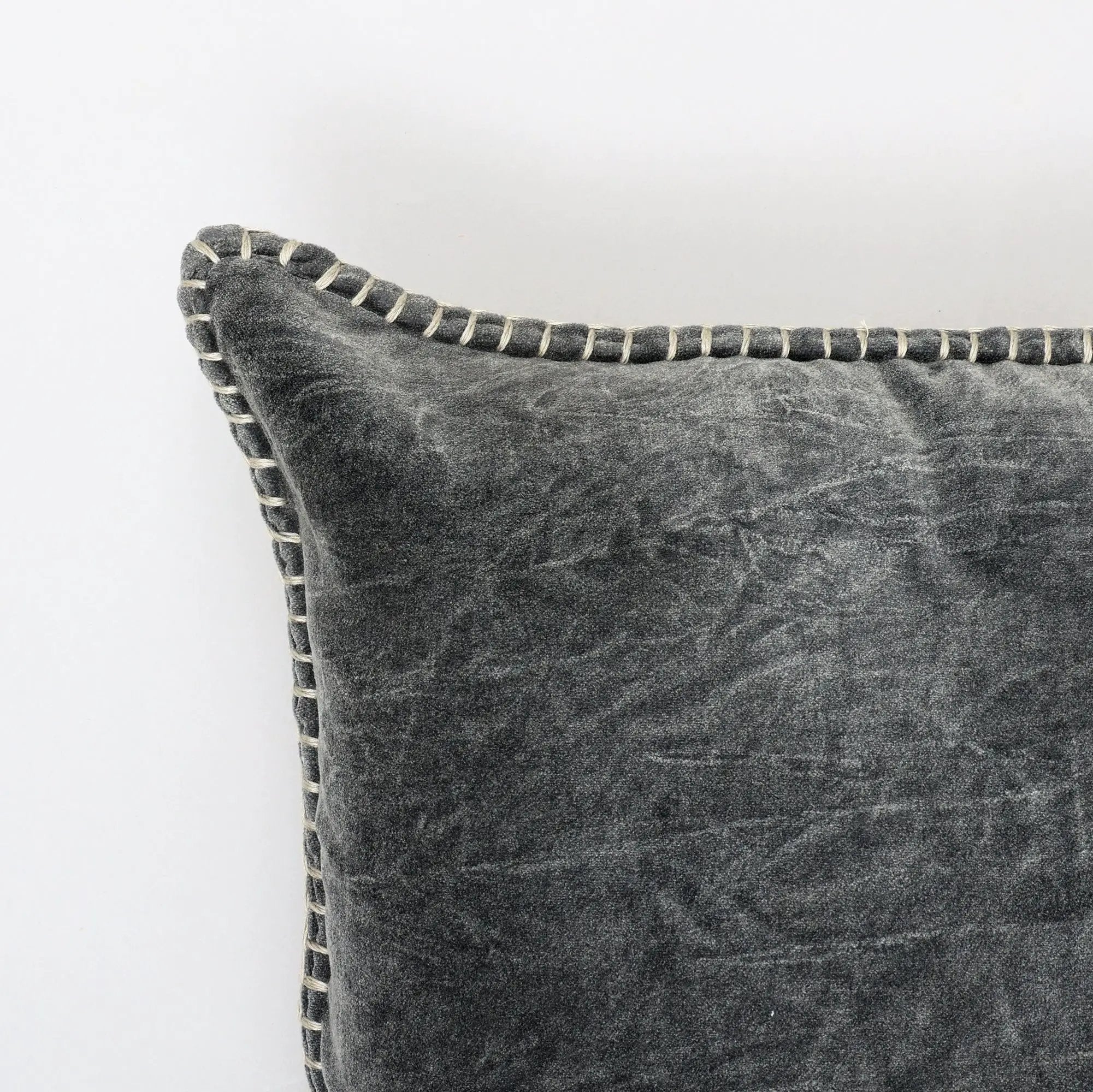 Olivia Stonewashed Velvet Pillow – 19" Square by HouseOfZazla