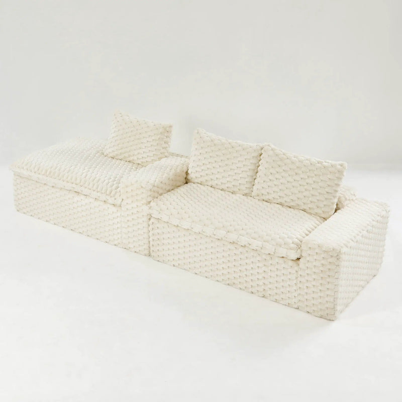 Modular Sofa, Convertible Twin Seat With Chaise Lounge by HouseOfZazla