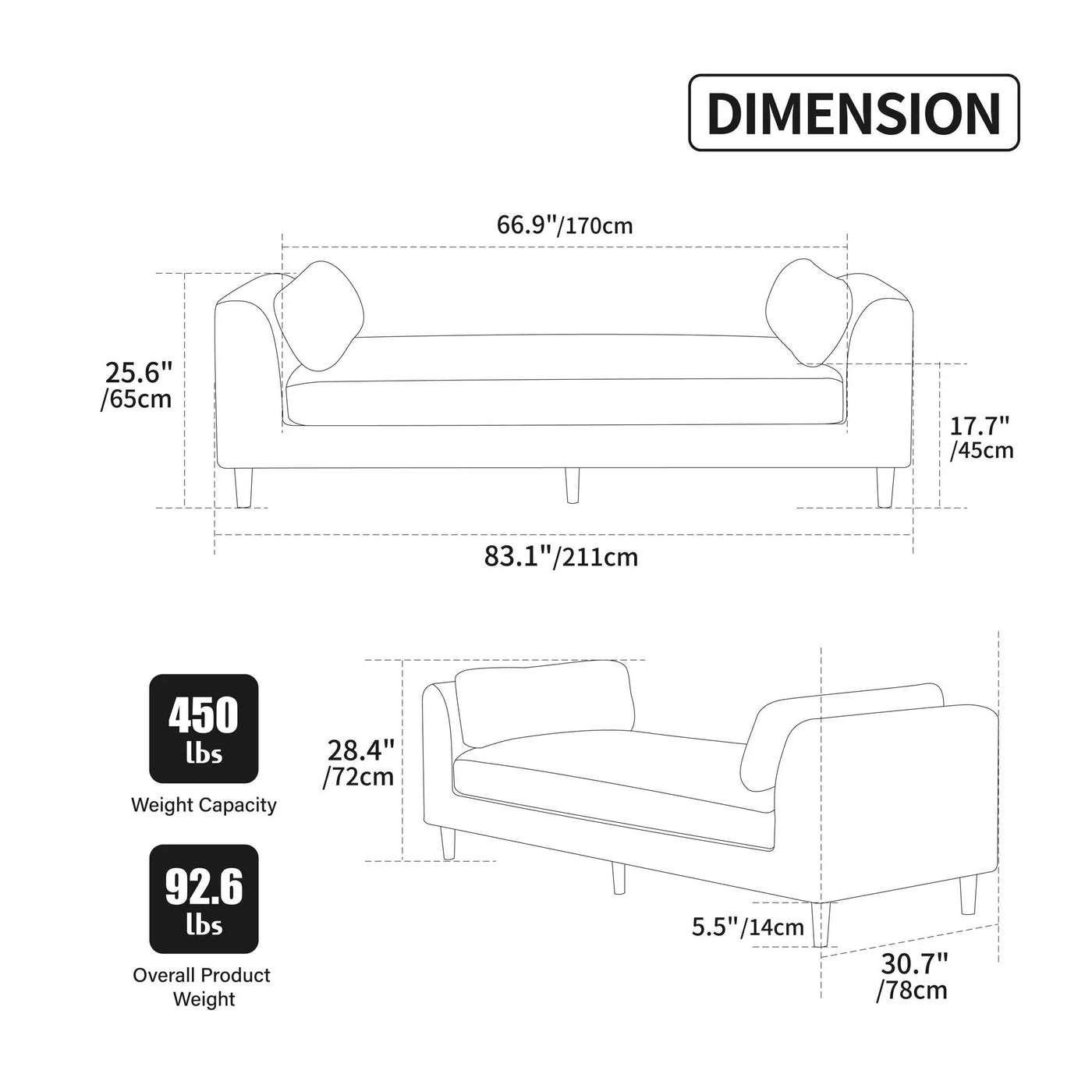 Modern Upholstered End Of Bed Bench With Armrests by Unique Piece Furniture