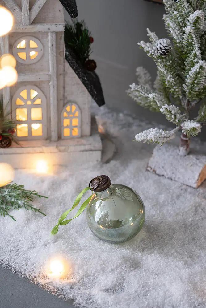 Long Neck Ball Ornaments, Glass Decorative Hanging Ball Christmas Tree Ornaments For Holiday Party Decorations (Set of 12) - Green by HouseOfZazla