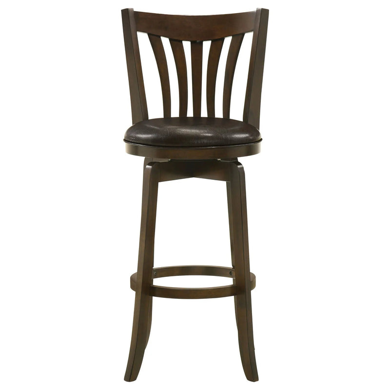 Lambert Wood Pub Height Swivel Bar Chair Dark Cherry by Unique Piece Furniture