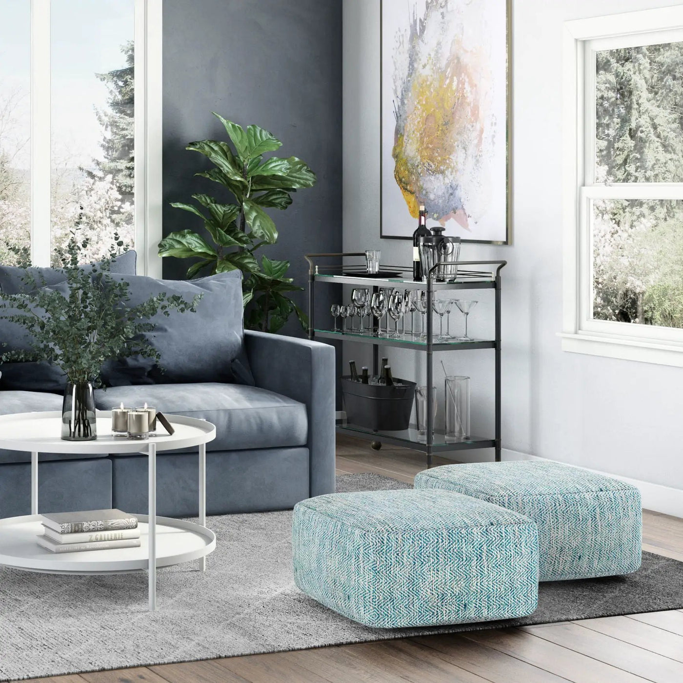 Nate - Handcrafted Square Pouf by Unique Piece Furniture