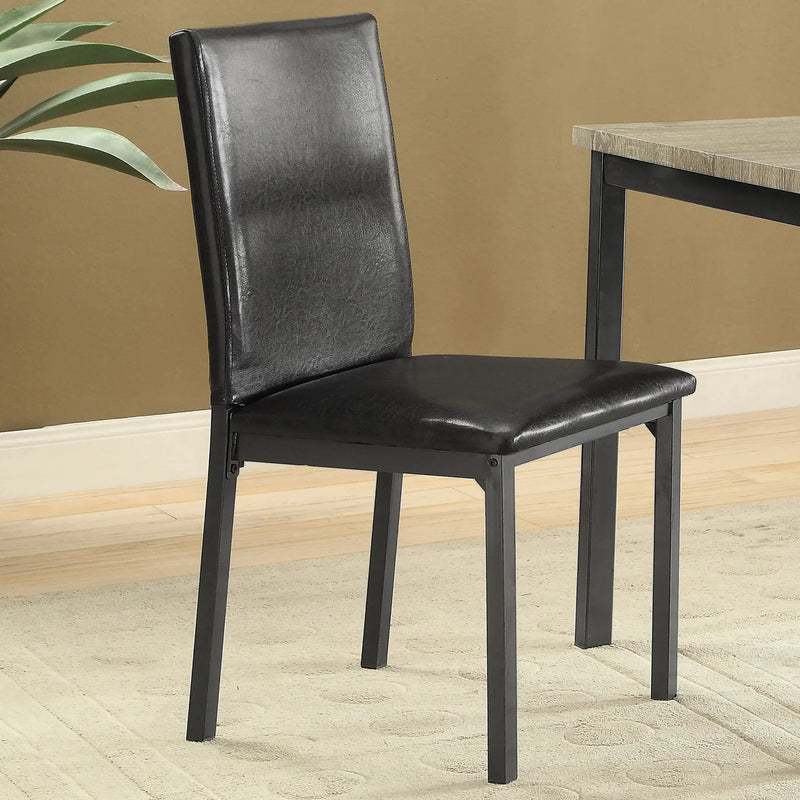 Garza Upholstered Dining Side Chair Black (Set of 2) by Unique Piece Furniture