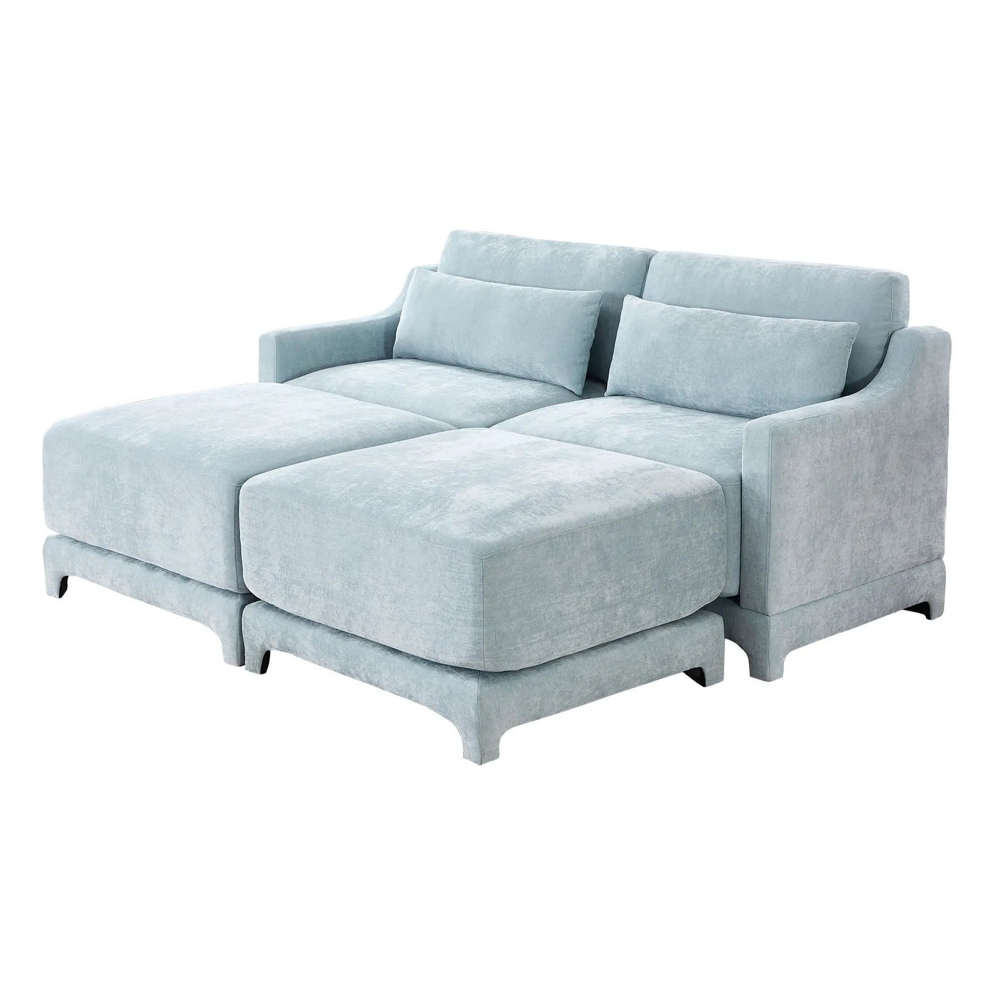 Stylish Sofa With Ottoman And Lumbar Pillows, Ergonomic Design by Unique Piece Furniture
