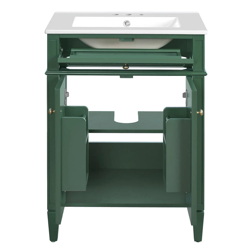 Bathroom Vanity With 2 Doors And Tip Out Drawer, Soft Closing Hinges