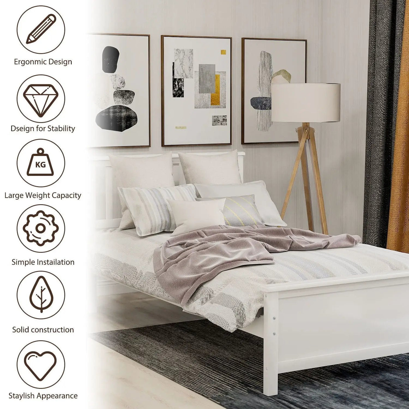 Platform Bed With Headboard, Footboard And Wood Slat Support by Unique Piece Furniture