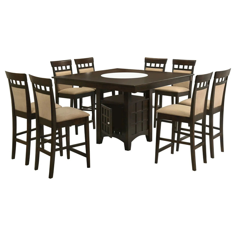 Gabriel 9-piece Square Counter Height Dining Set Cappuccino by Unique Piece Furniture