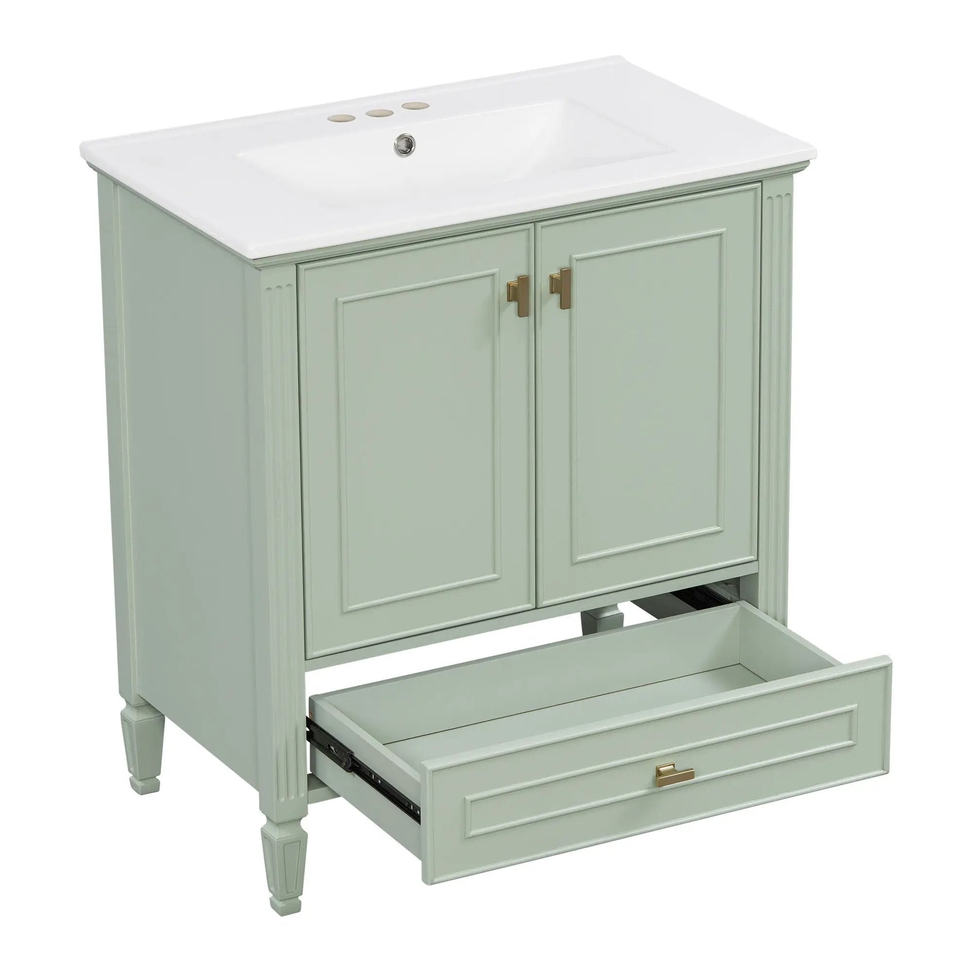 Freestanding Vanity With 1 Drawer & 2 Soft Close Doors With Door Mounted Storage by HouseOfZazla