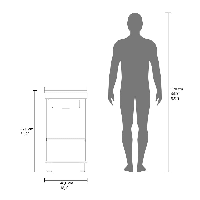 Slee Compact Utility Sink Cabinet with Storage and Metal Legs for Laundry Room by HouseOfZazla