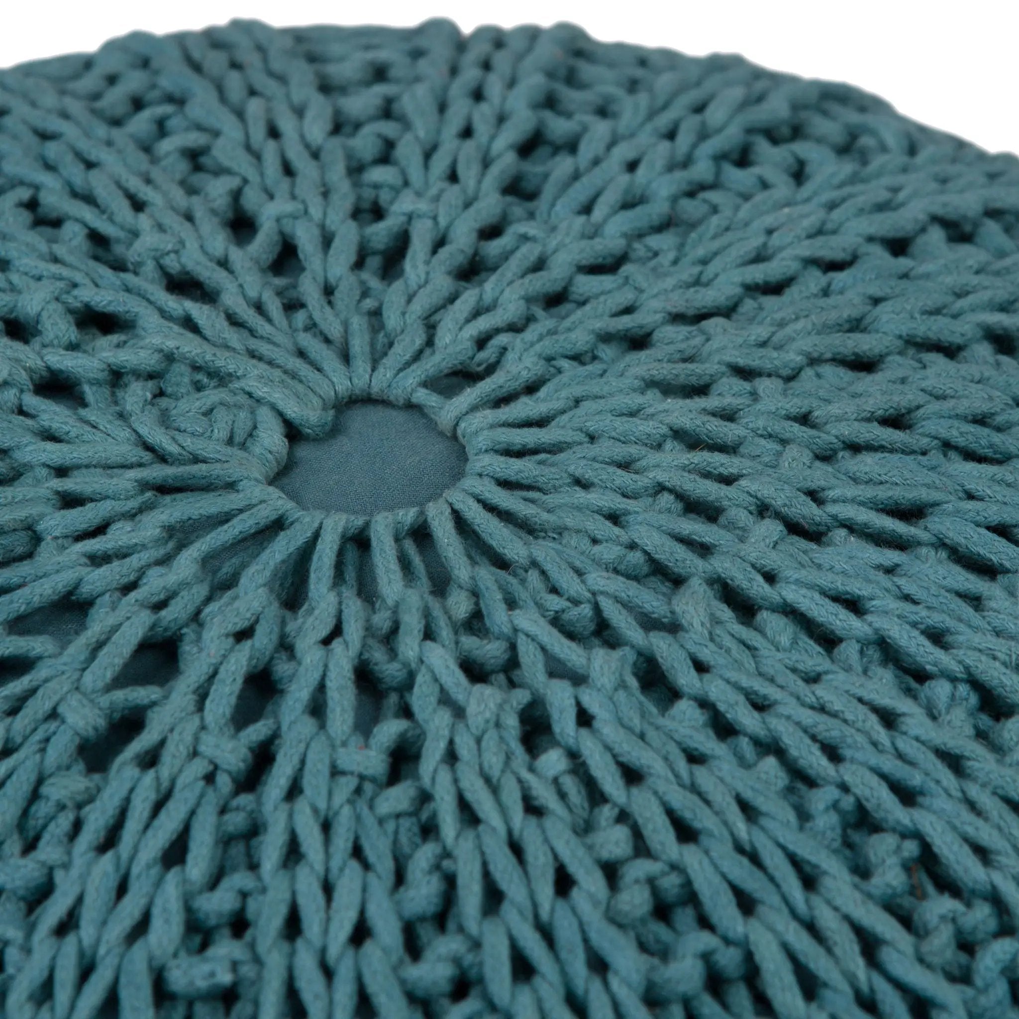 Shelby - Handcrafted Hand Knit Round Pouf by Unique Piece Furniture