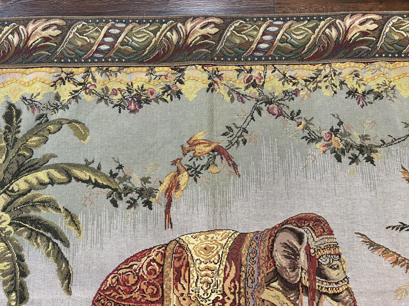 Vintage Tapestry 4 x 5.6, Adorned Elephant Pictorial by Jewel Rugs