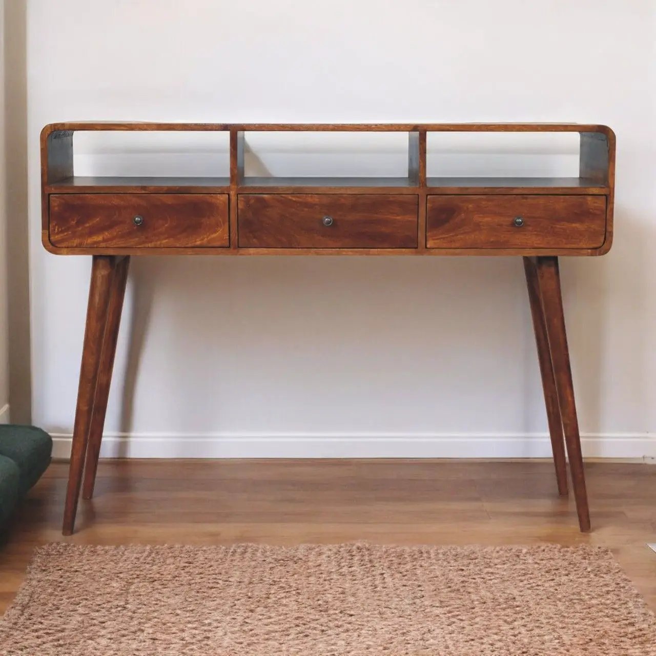 Triple Curved Console Table - Brown by Unique Piece Furniture