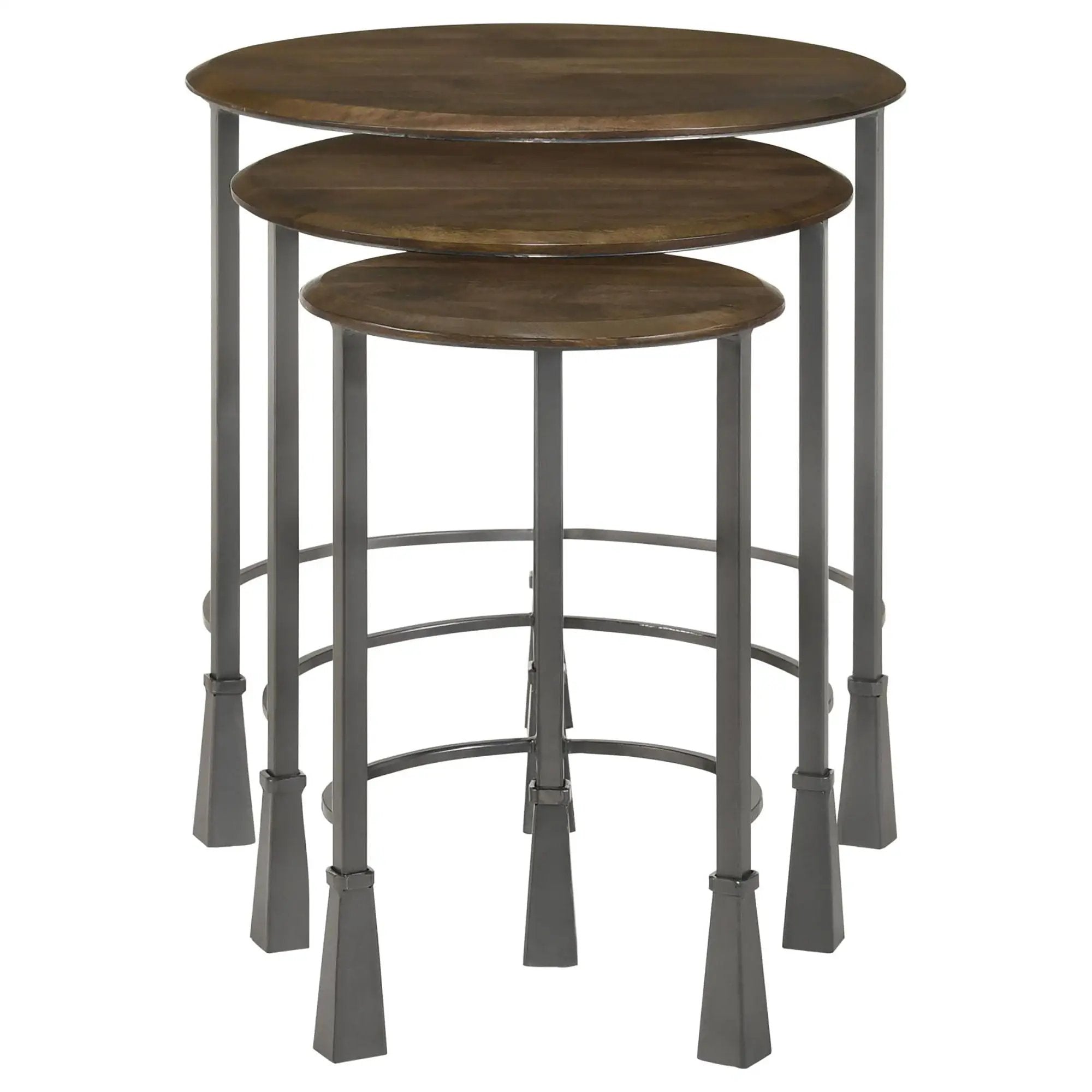 3 Piece Nesting Table Set - Brown by HouseOfZazla