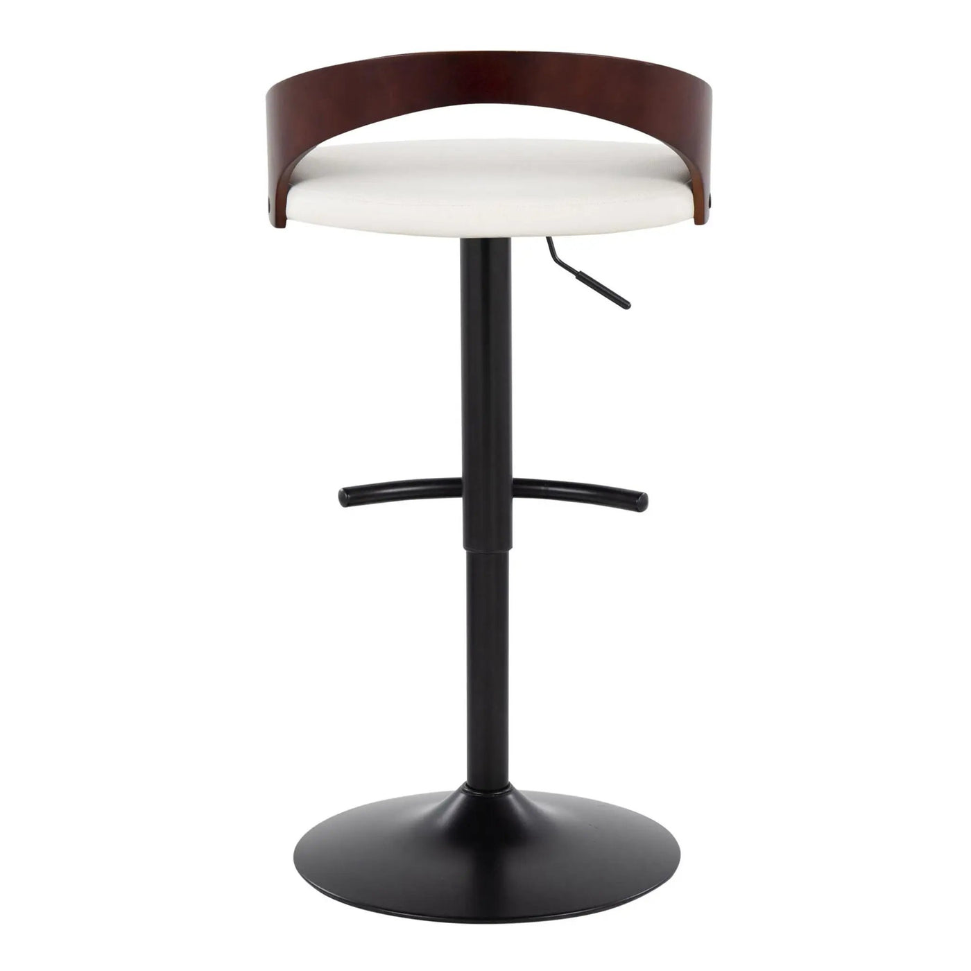 Grotto - Contemporary Adjustable Barstool With Swivel With Rounded T Footrest (Set of 2) by HouseOfZazla