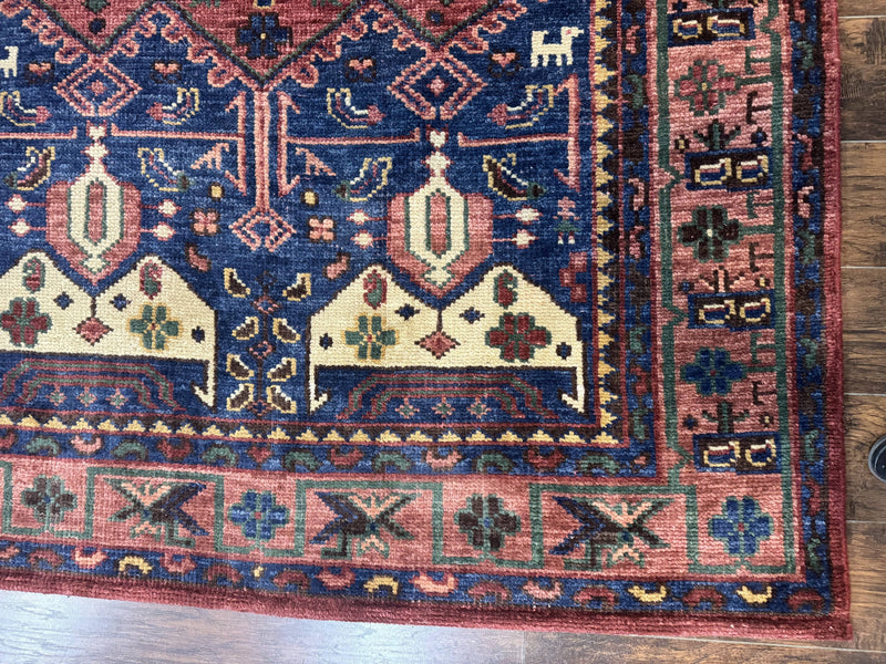 Persian Tribal Heriz Design Rug 6x9, Pottery Barn Rug, Hand Knotted Wool Vintage Rug by Jewel Rugs