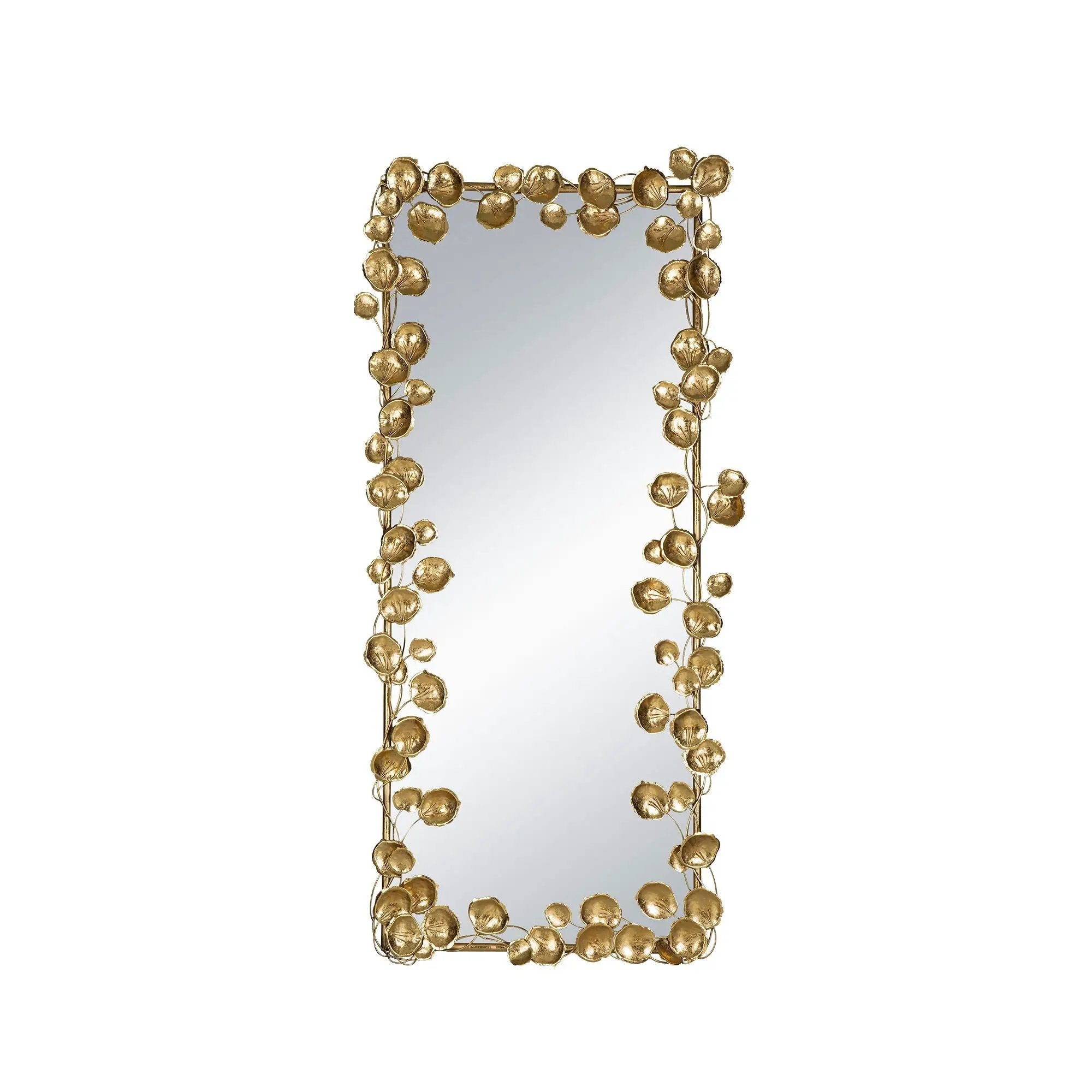 Full Length Mirror With en Leaf Accents, Floor Miiror For Living Room Bedroom - Gold by Unique Piece Furniture