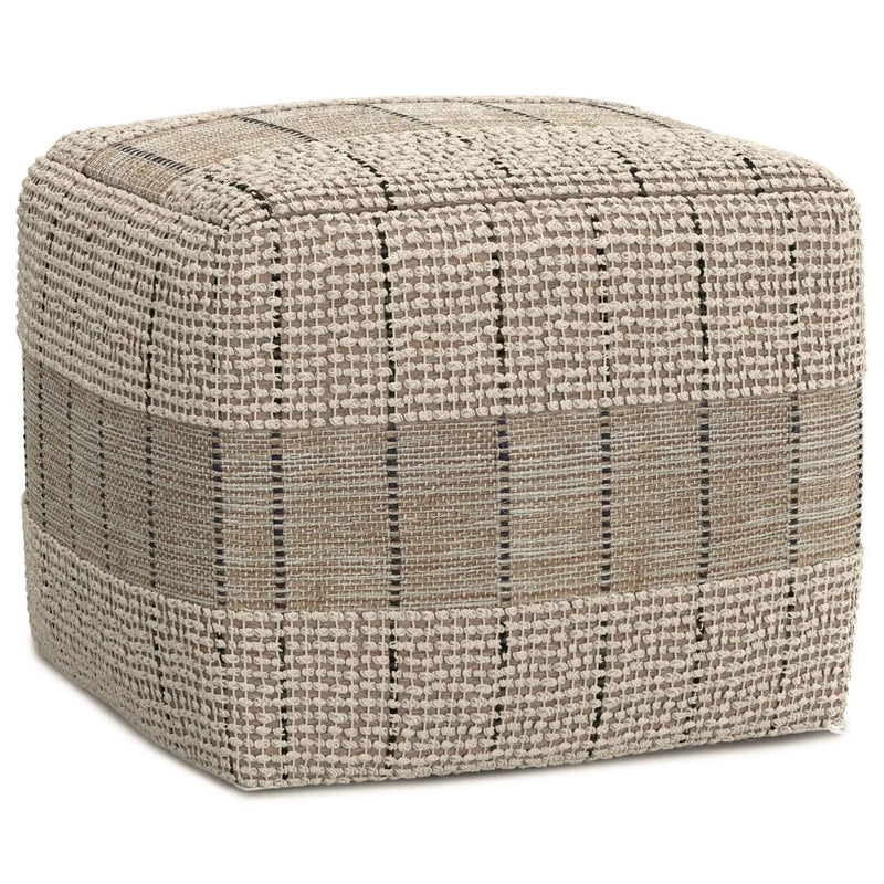 Elmer - Square Woven Pouf - Natural / Gray by Unique Piece Furniture