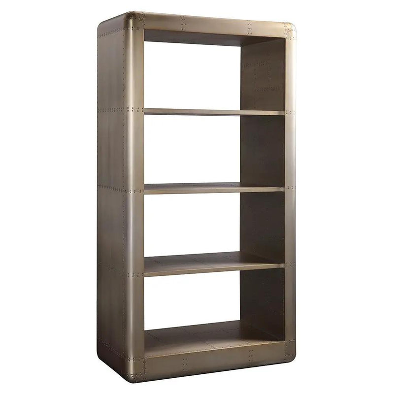 Jennavieve - Bookcase - Gold Aluminum by Unique Piece Furniture