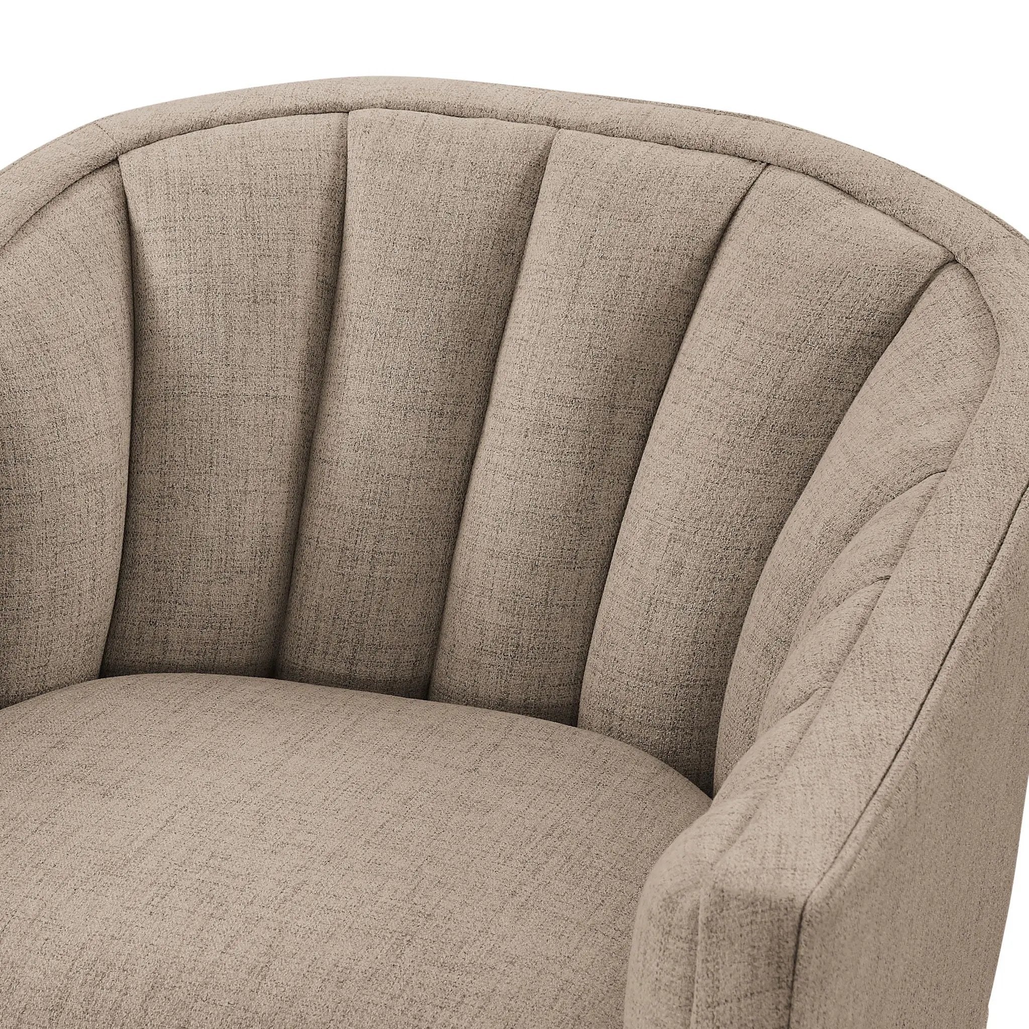 Solitude - Skirted Swivel Accent Chair With Hemp Like by HouseOfZazla