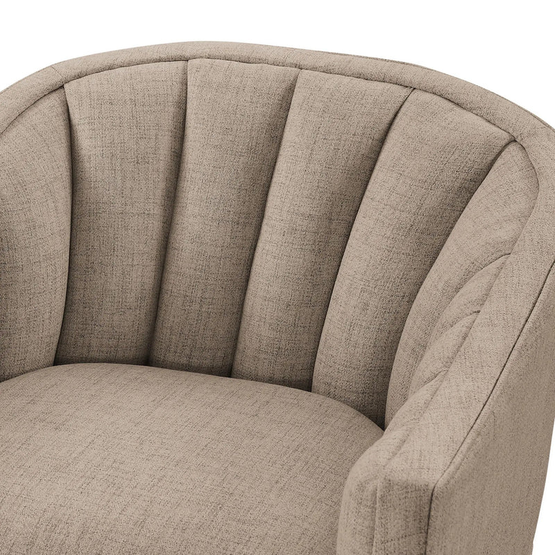 Solitude - Skirted Swivel Accent Chair With Hemp Like by HouseOfZazla