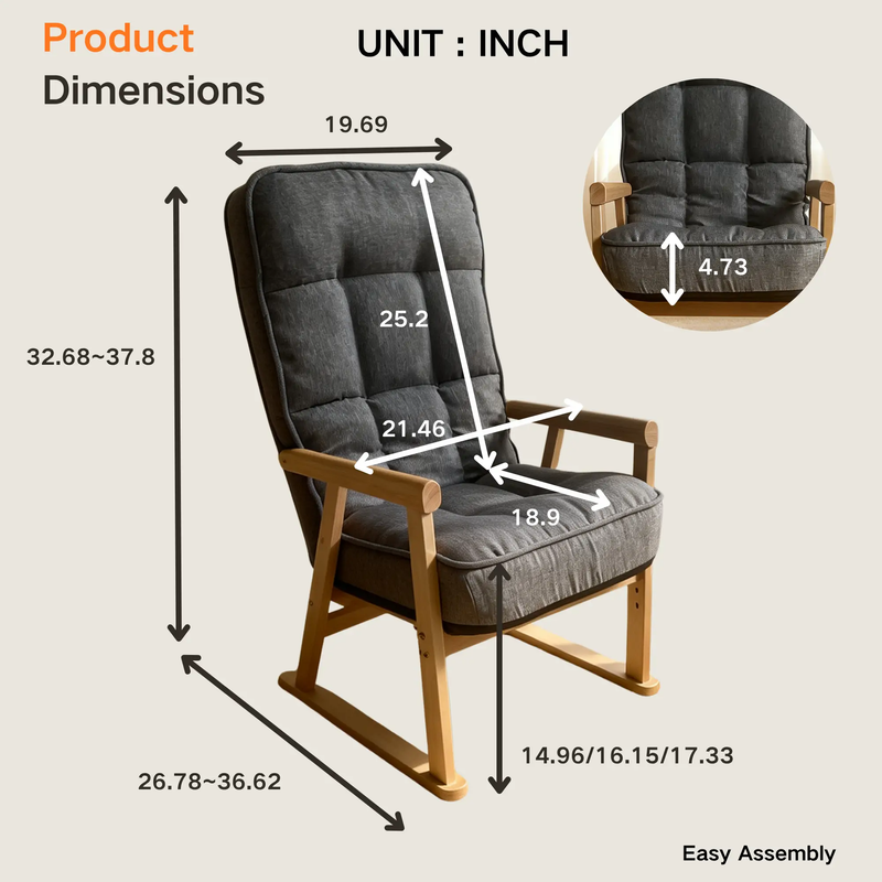Modern Adjustable Lounge Chair with Three-Level Lumbar Adjustment by HouseOfZazla