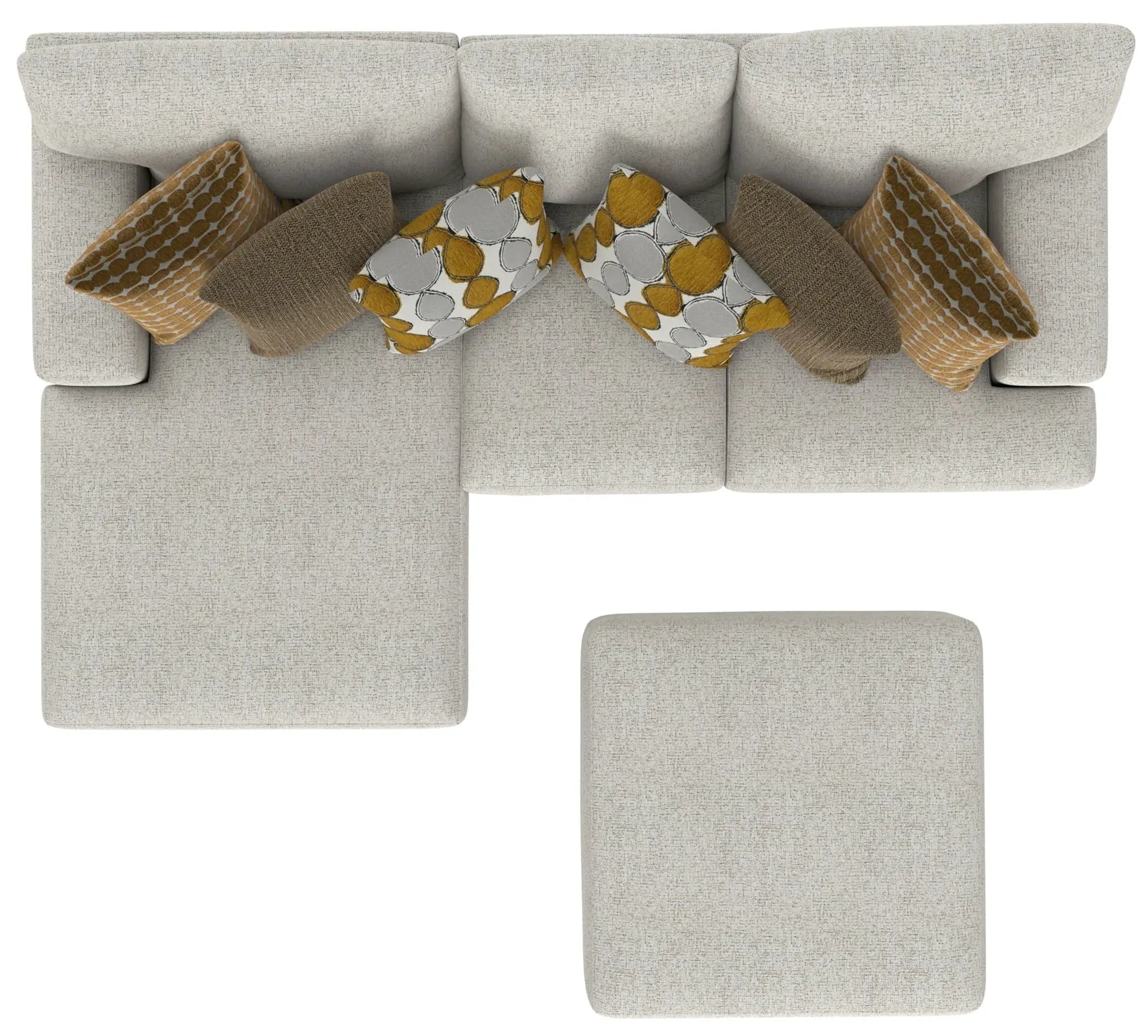 Tori - Sectional With Comfort Coil Seating, Cocktail Ottoman And Accent Pillows Included by Unique Piece Furniture