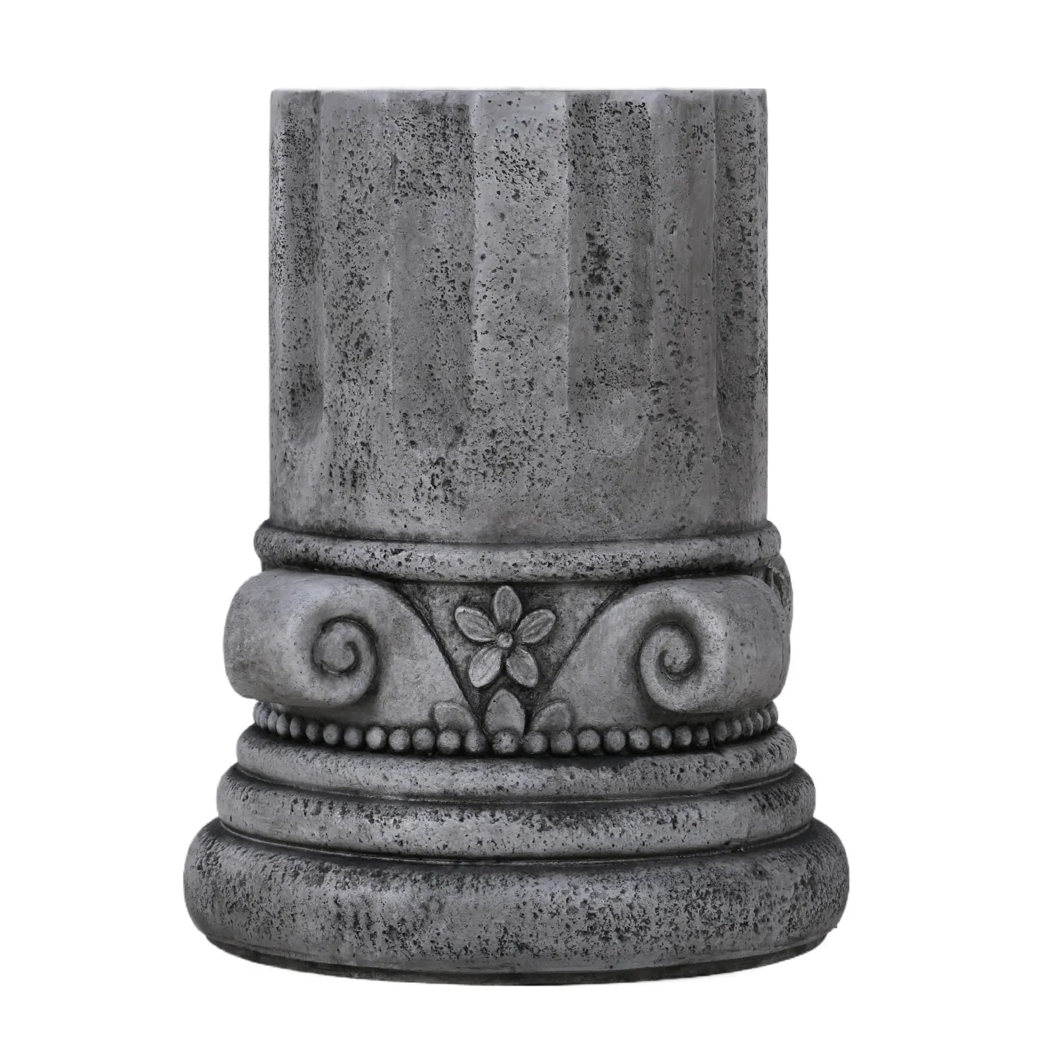 Outdoor End Table, Round Side Table For Patio And Garden - Antique Gray by Unique Piece Furniture