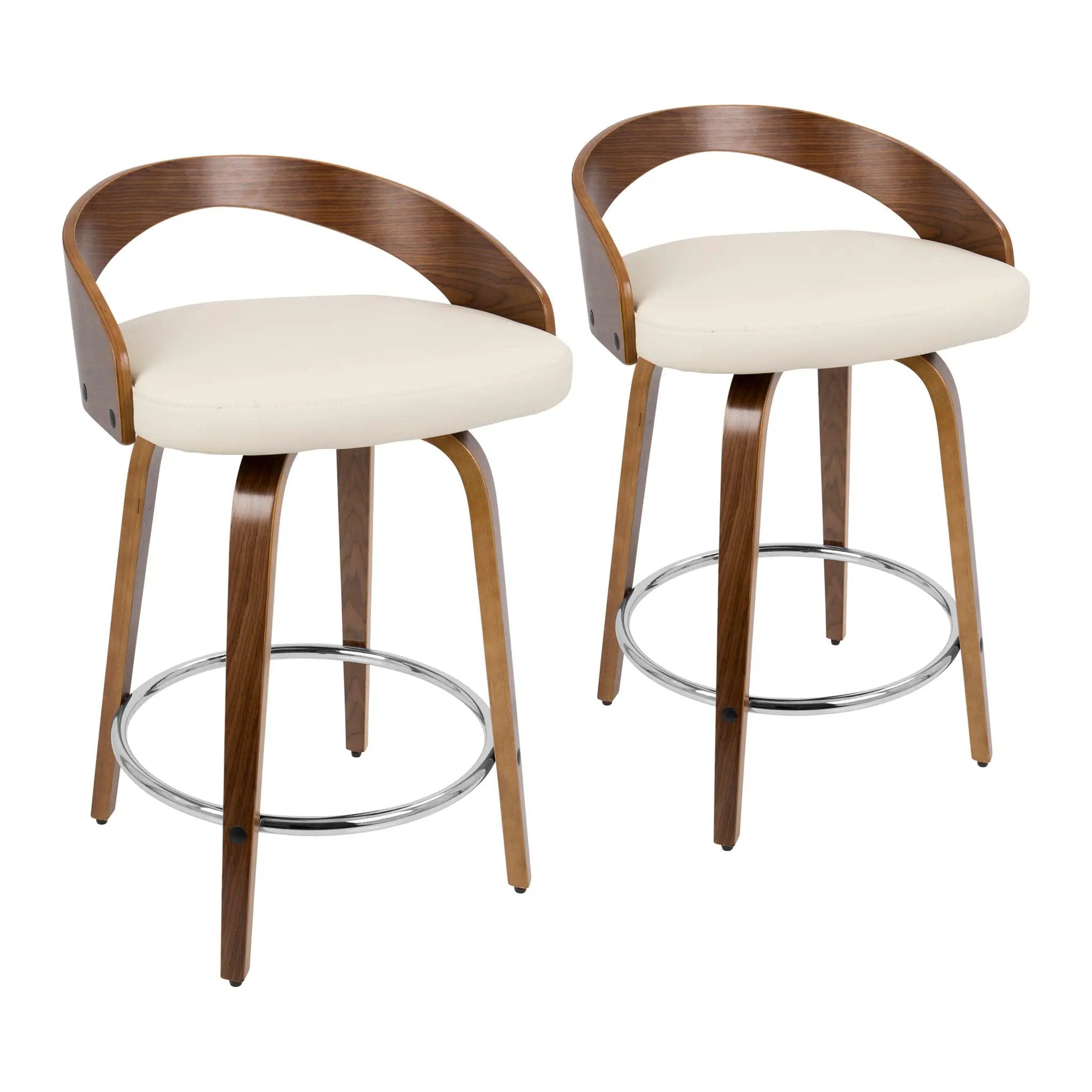 Grotto - Mid-Century Modern, Counter Stool With Swivel (Set of 2) by HouseOfZazla
