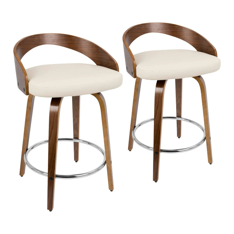 Grotto - Mid-Century Modern, Counter Stool With Swivel (Set of 2) by HouseOfZazla
