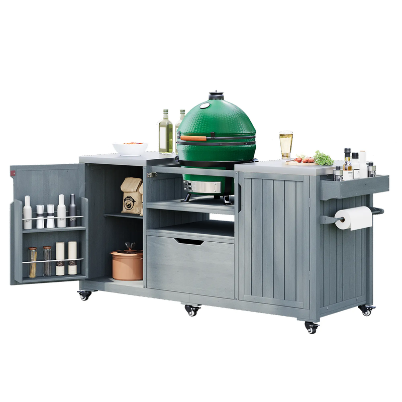 K&K 66.5" Outdoor Kitchen Island for Big Green Egg Grills by HouseOfZazla