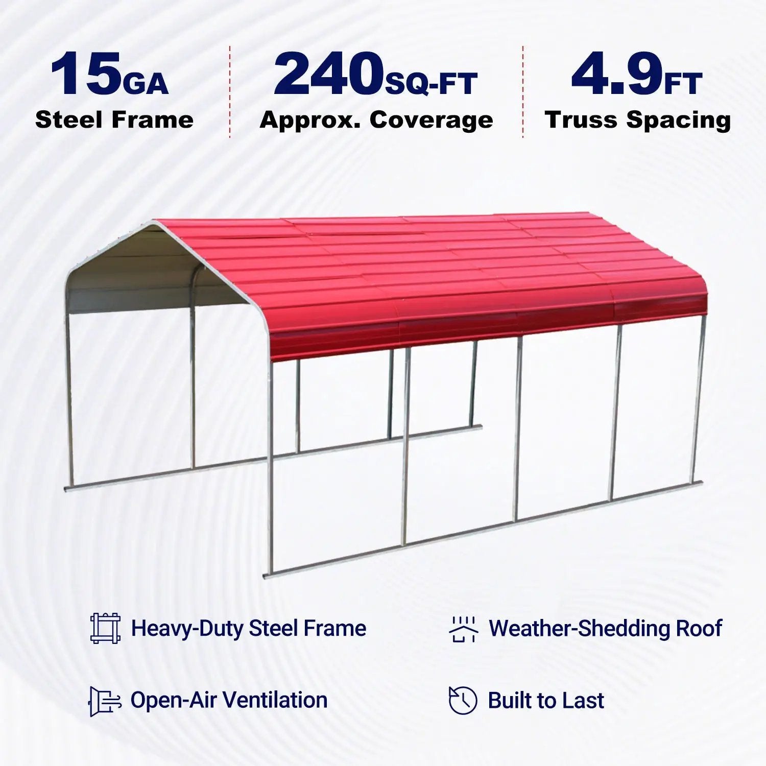 Classic Steel Carport W12' x L20' by Chery Industrial