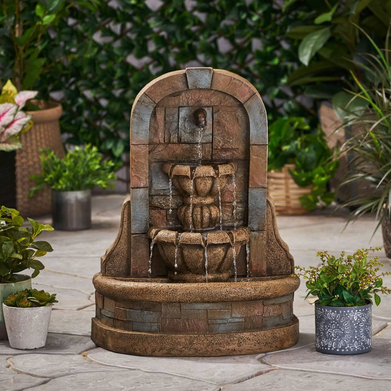 Alora 29-Inch Tall Outdoor Weather-Resistant Faux Stone Floor Fountain (SAK63421) by SAKSBY WHOLESALE