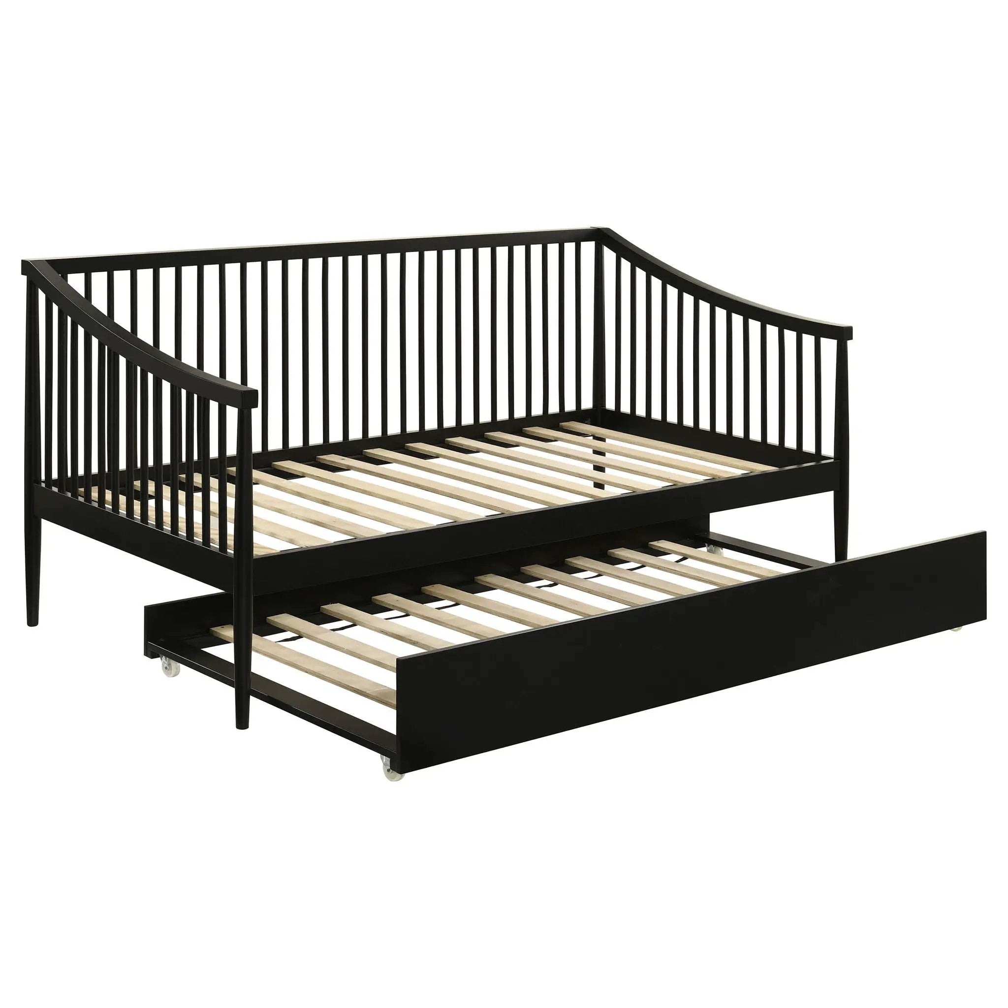 Delgado Windsor Twin Wood Daybed with Trundle Black by Unique Piece Furniture