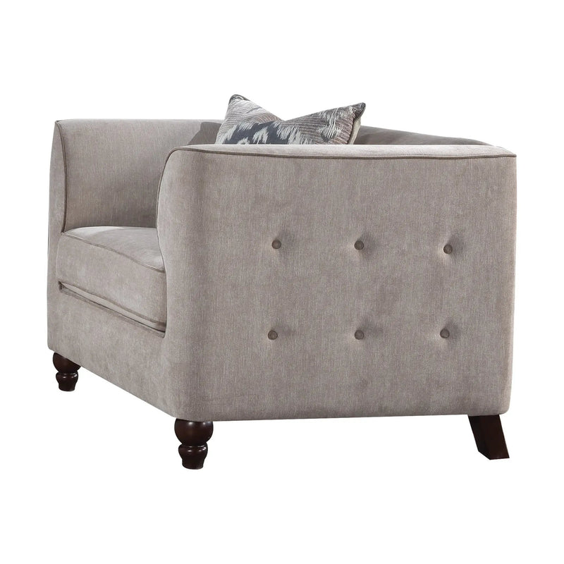 Cyndi Tan Velvet Accent Chair by HouseOfZazla