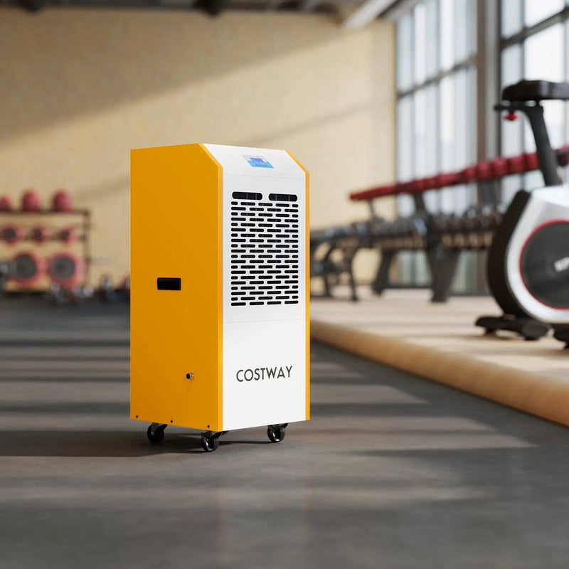 290 Pints Commercial Dehumidifier with Pump and Drain Hose for Basement Warehouse-Yellow by DirectDeals