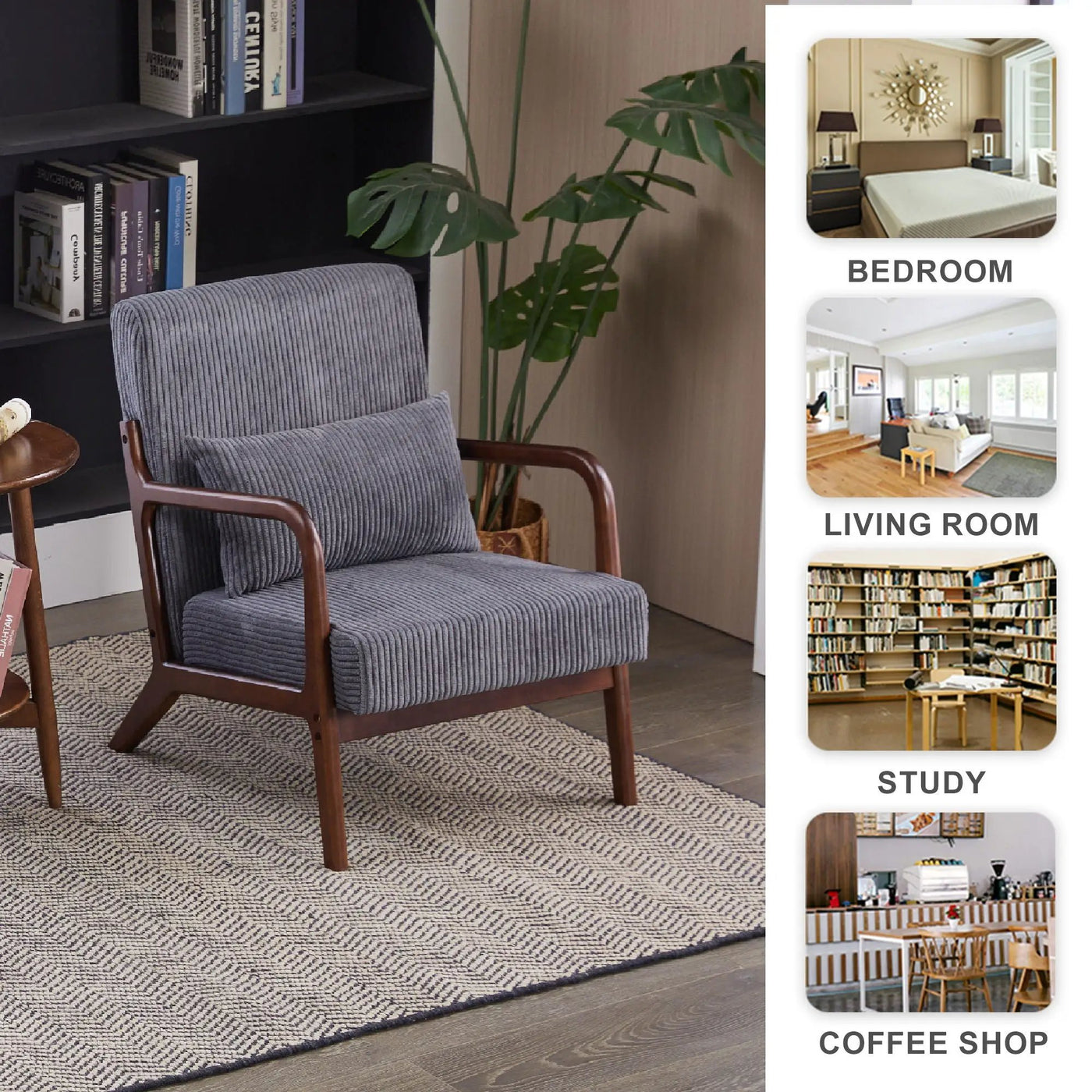 Accent Chair With Pillow And Wood Frame by Unique Piece Furniture