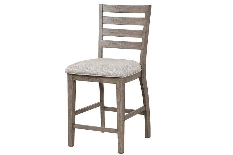 Counter Side Dining Stool With Ladder Back (Set of 2) - Gray by Unique Piece Furniture