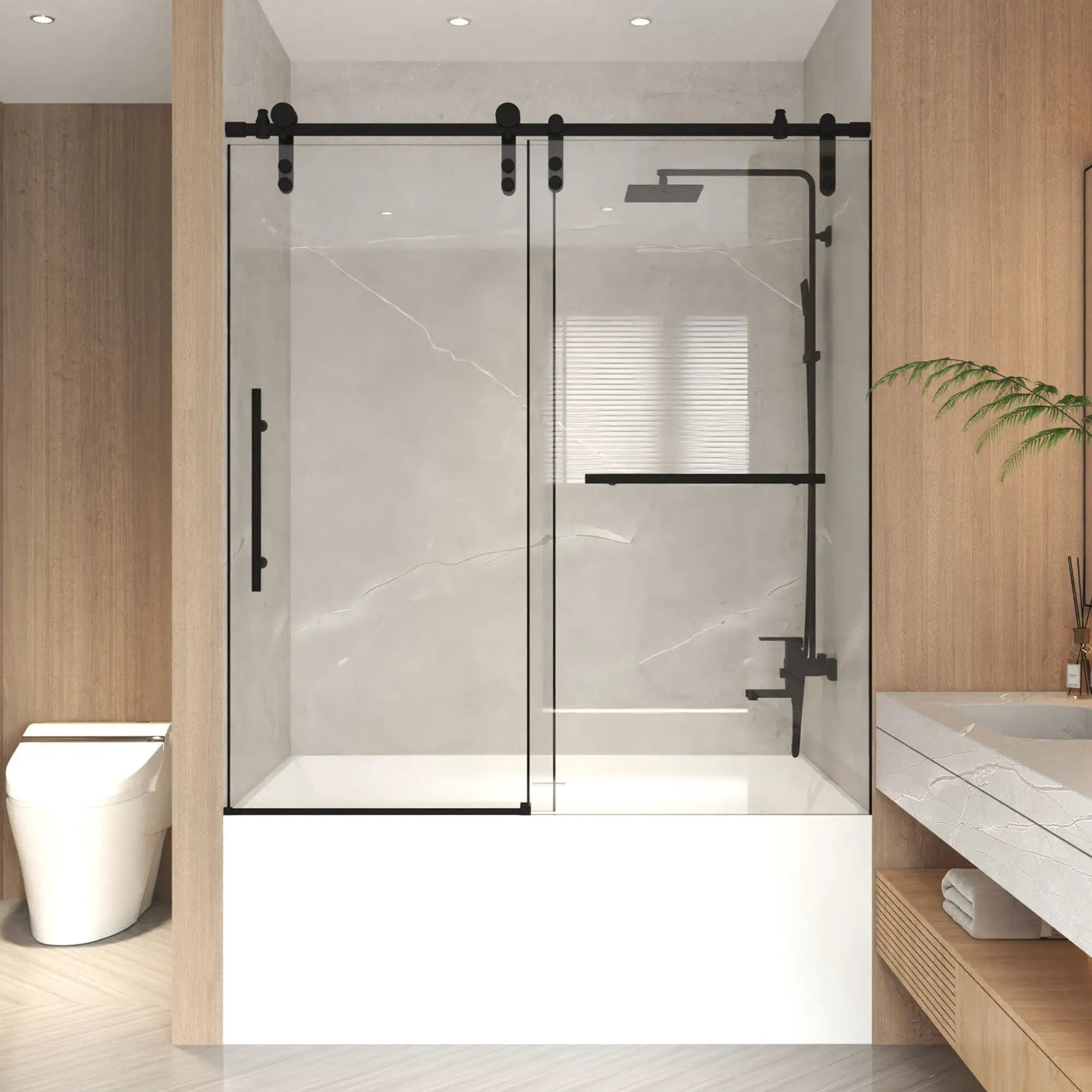 Frameless Sliding Bathtub Door With Frame by HouseOfZazla