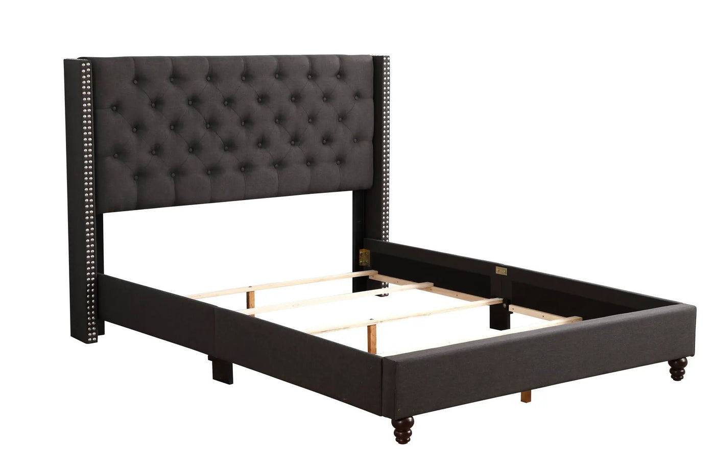 Nailhead Bed Transitional Vibrant by HouseOfZazla