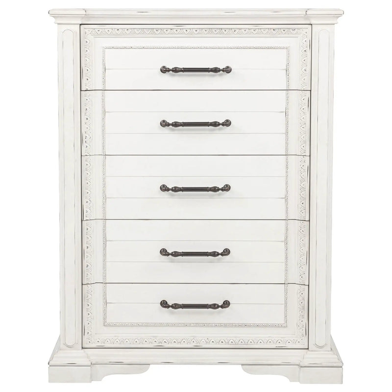 McKinney 5-drawer Bedroom Chest of Drawers Vintage White by Unique Piece Furniture