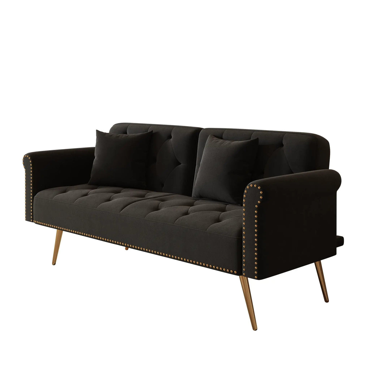 Luxurious Sofa Bed With Nail Head Trim And Matching Pillow by HouseOfZazla