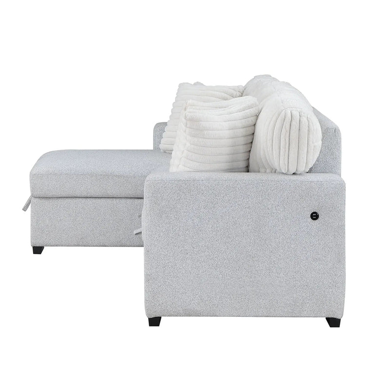 Ford - Reversible Pull Out Sofa Bed - Light Gray by Unique Piece Furniture