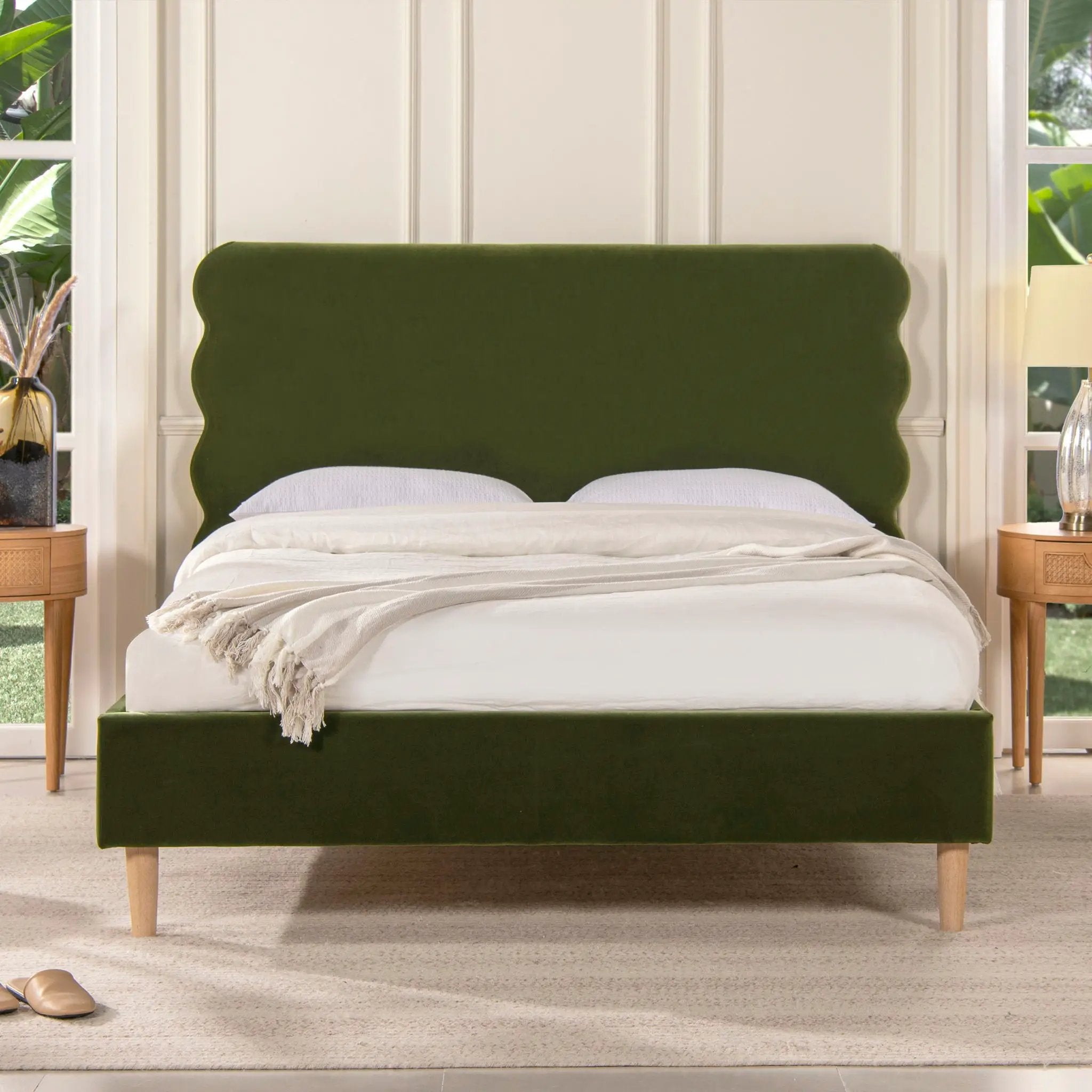 Stockholm - Modern Wavy Headboard Platform Bed by Unique Piece Furniture
