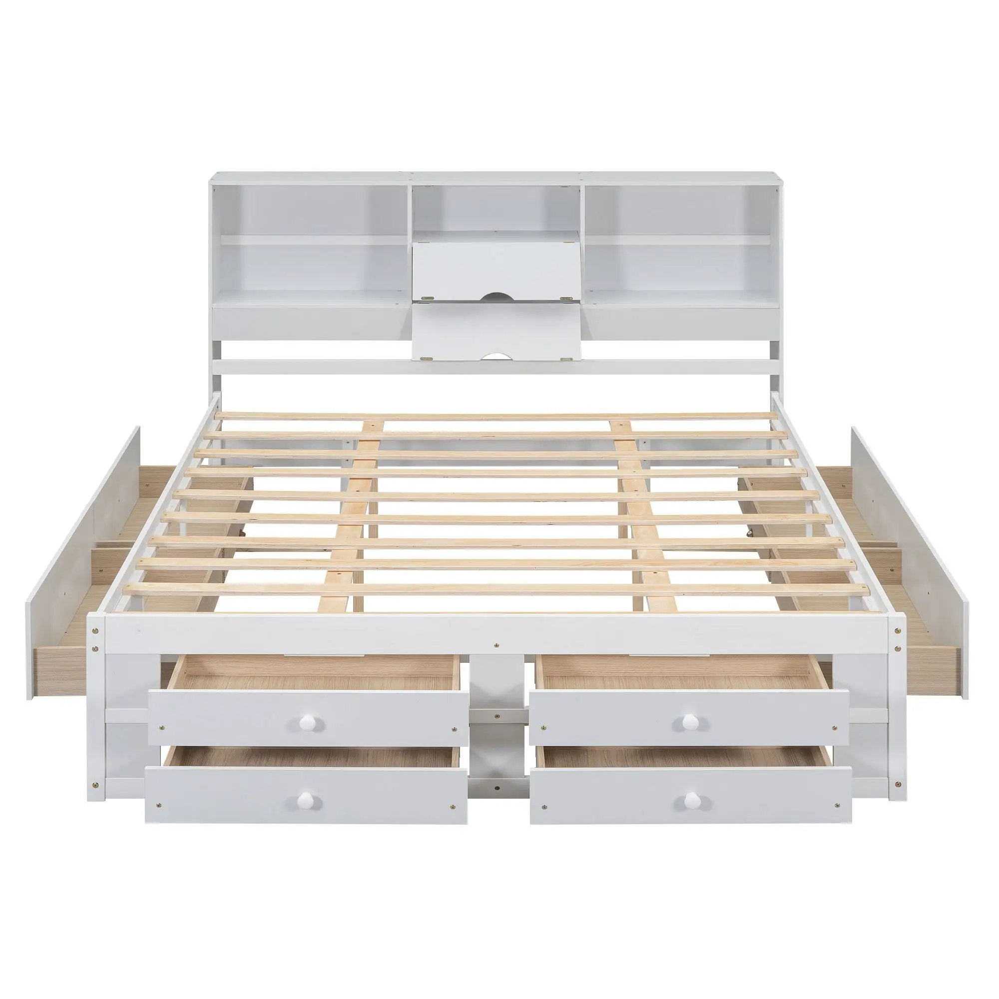 Platform Bed With Storage Headboard And 8 Drawers by Unique Piece Furniture