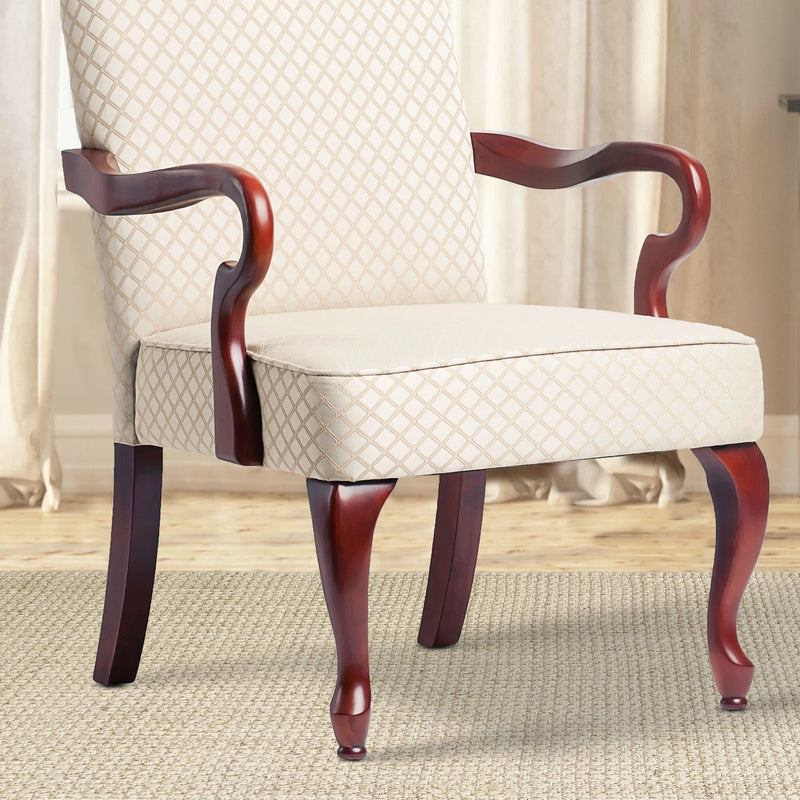 Delaney - Elegant Gooseneck Arm Chair With High Back by HouseOfZazla