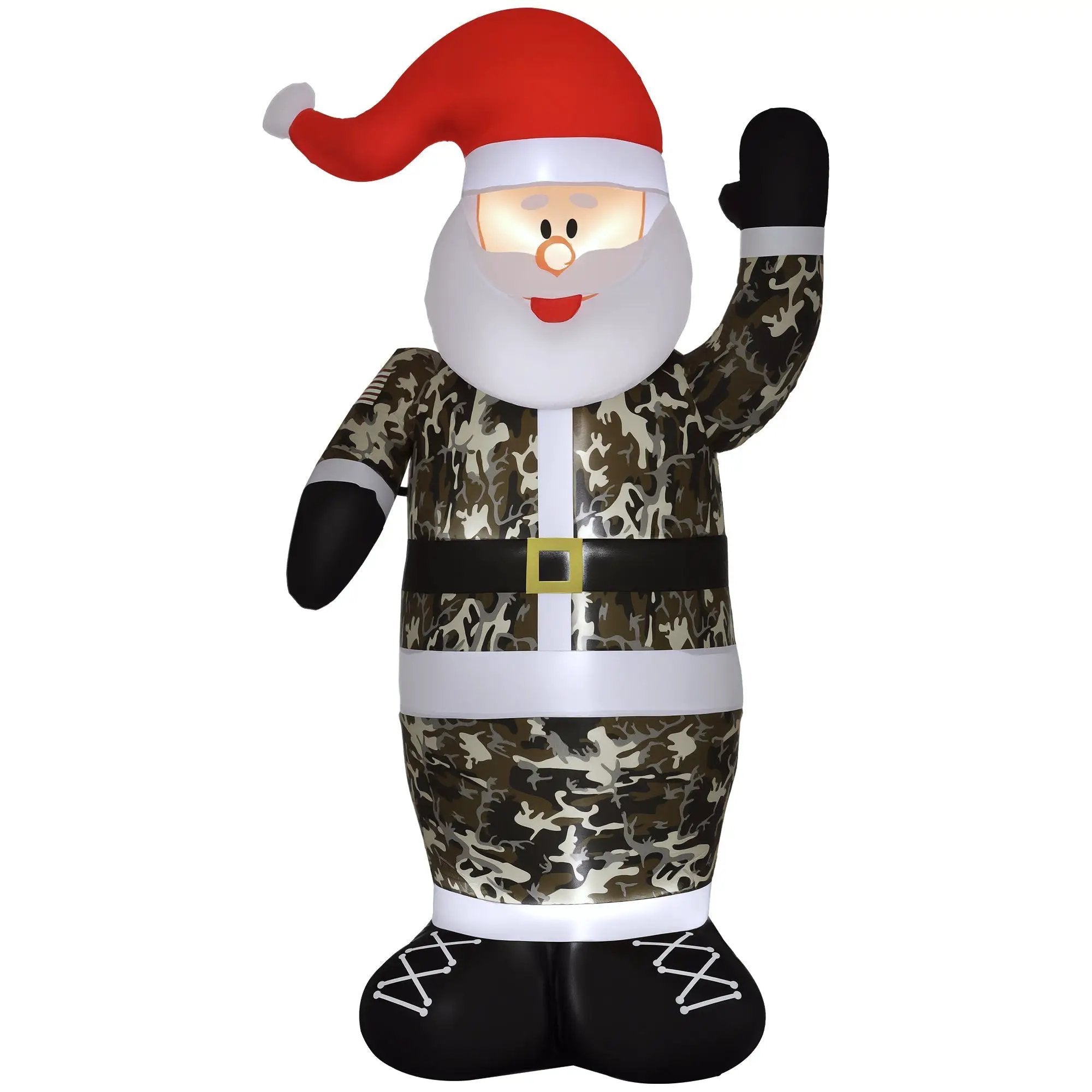 Christmas Inflatables Outdoor Decorations Santa Claus Wearing Camouflage by HouseOfZazla