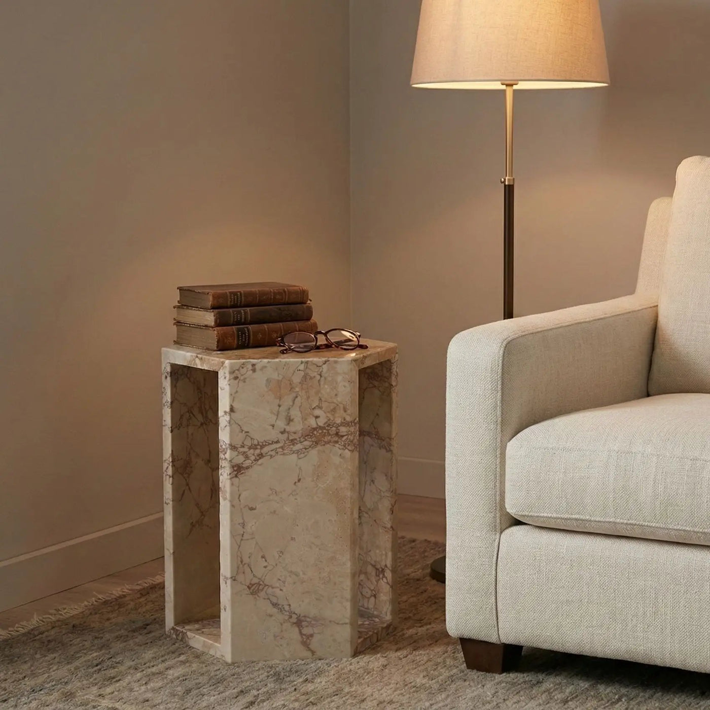 Modern Minimalist Hexagon Side Table by Unique Piece Furniture