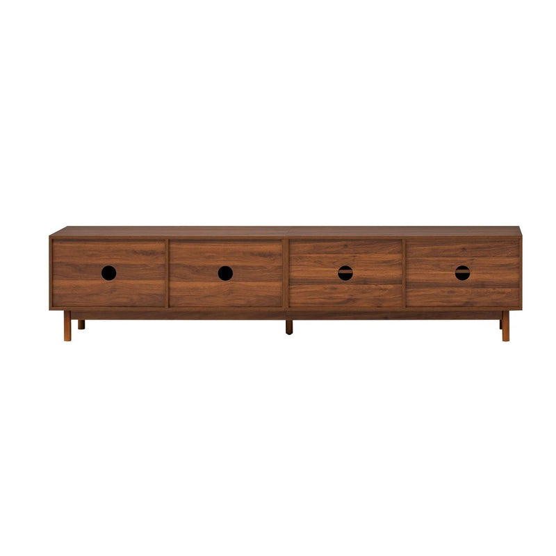 TV Stand With Legs, Media Console, 4 Cabinets For Living Room - Natural Wood by HouseOfZazla