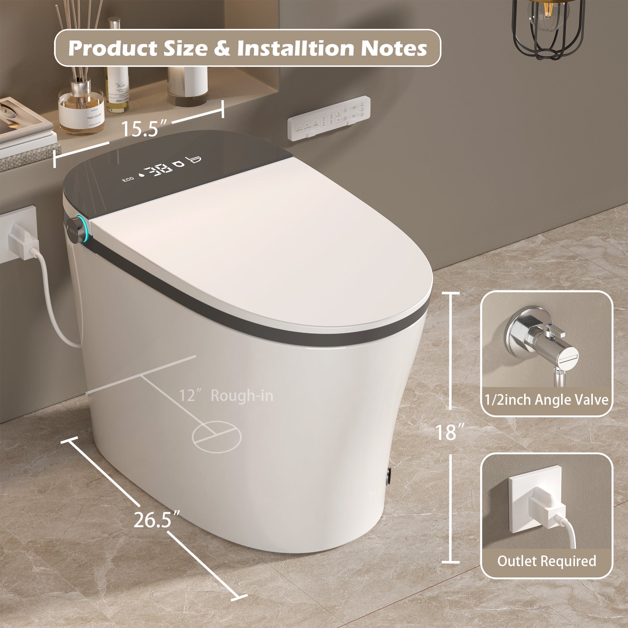 Smart Toilet with Built-In Bidet and Heated Seat by HouseOfZazla